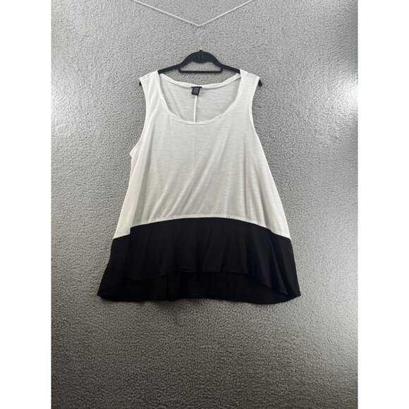 Torrid Womens White & Black Colorblock Sleeveless Tank Top Size 2 Flowy - Picture 1 of 6